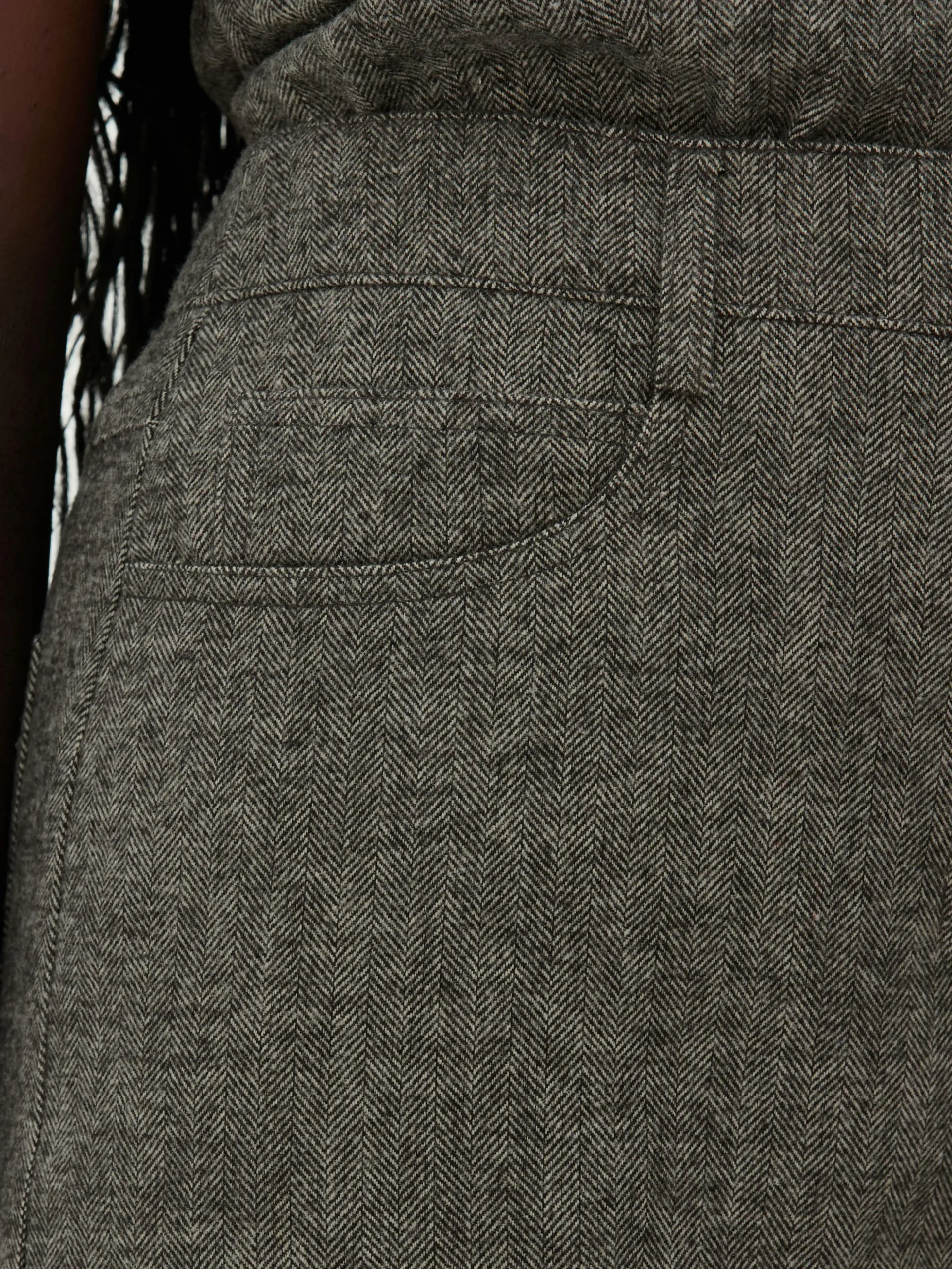 Pantalones En Tejido De Espiga De Rita Ora