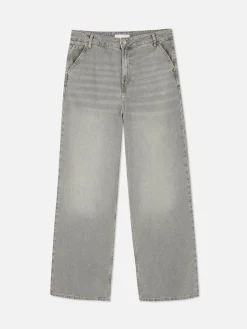 Pantalones Vaqueros De Pernera Ancha Desgastados