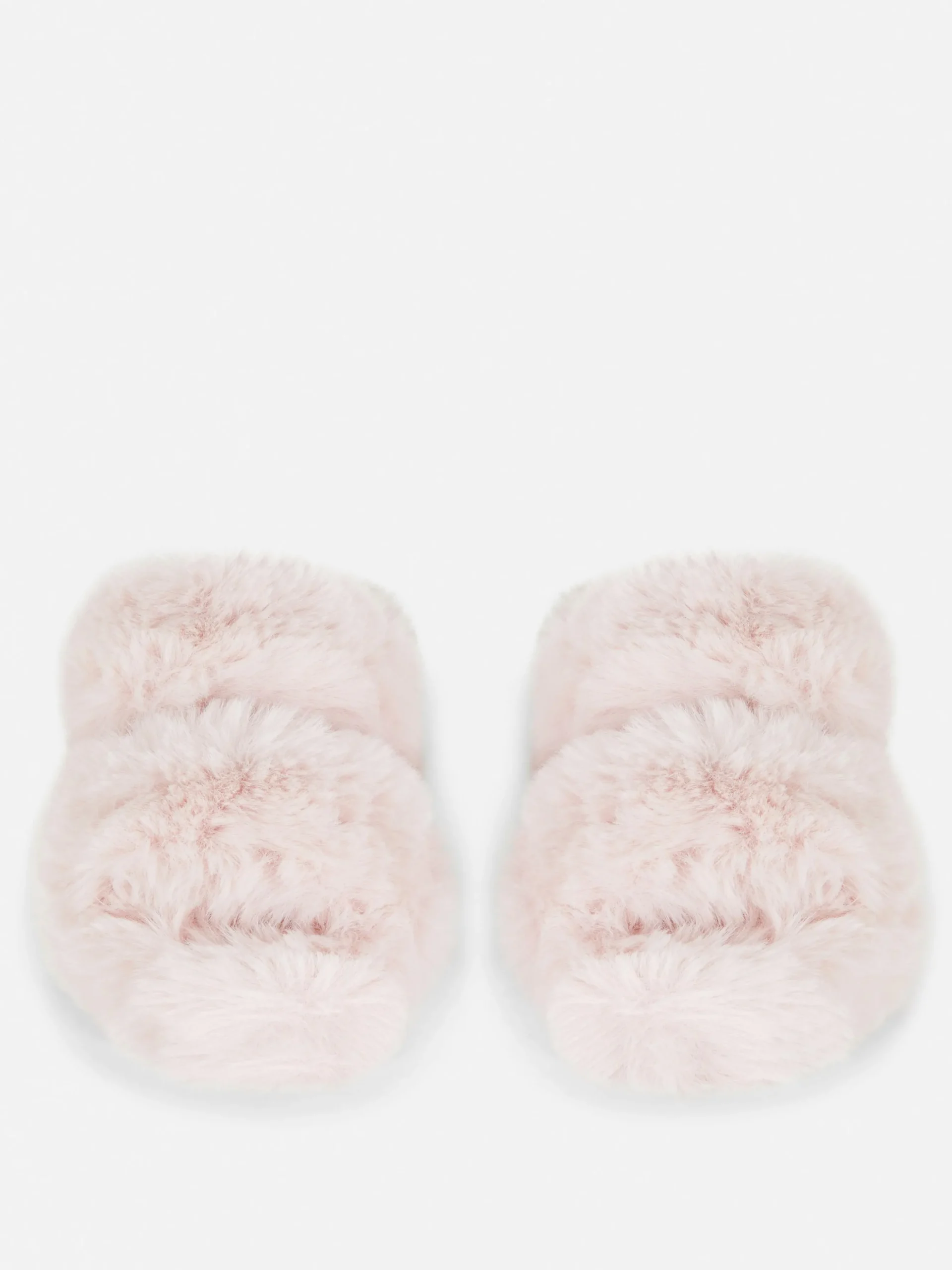 Pantuflas De Pelo Sintético Con Doble Tira