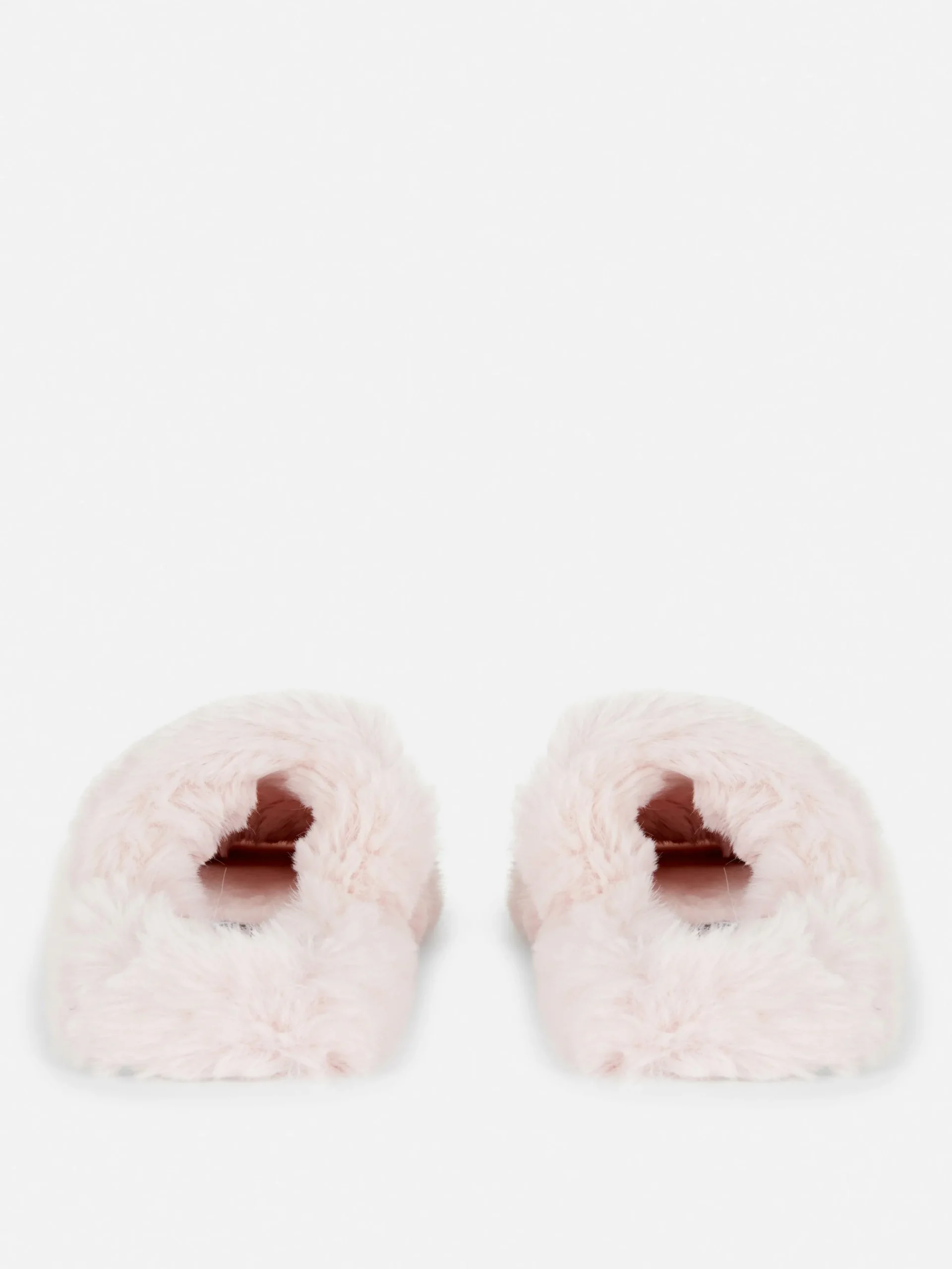 Pantuflas De Pelo Sintético Con Doble Tira
