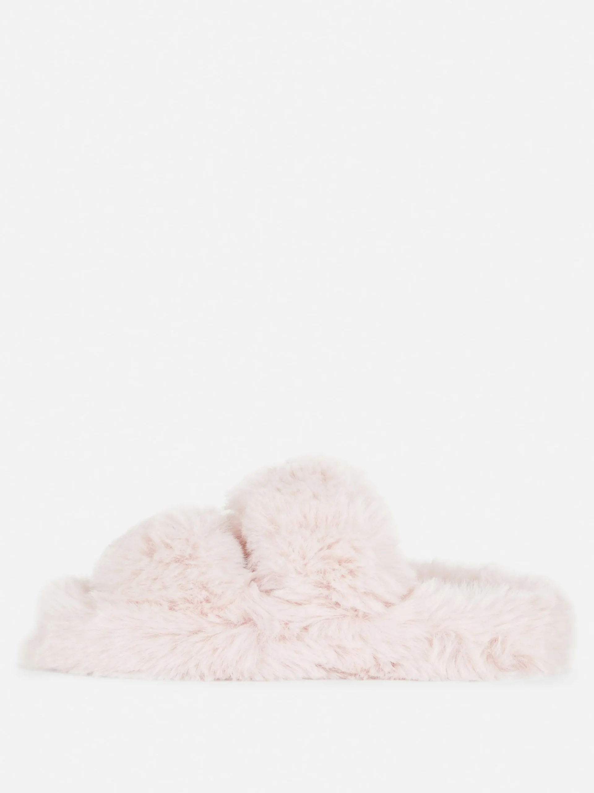 Pantuflas De Pelo Sintético Con Doble Tira
