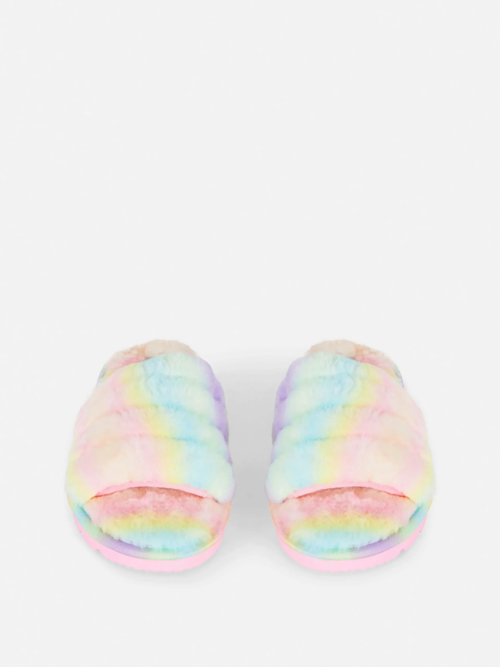 Pantuflas De Pelo Sintético Con Diseño Degradado