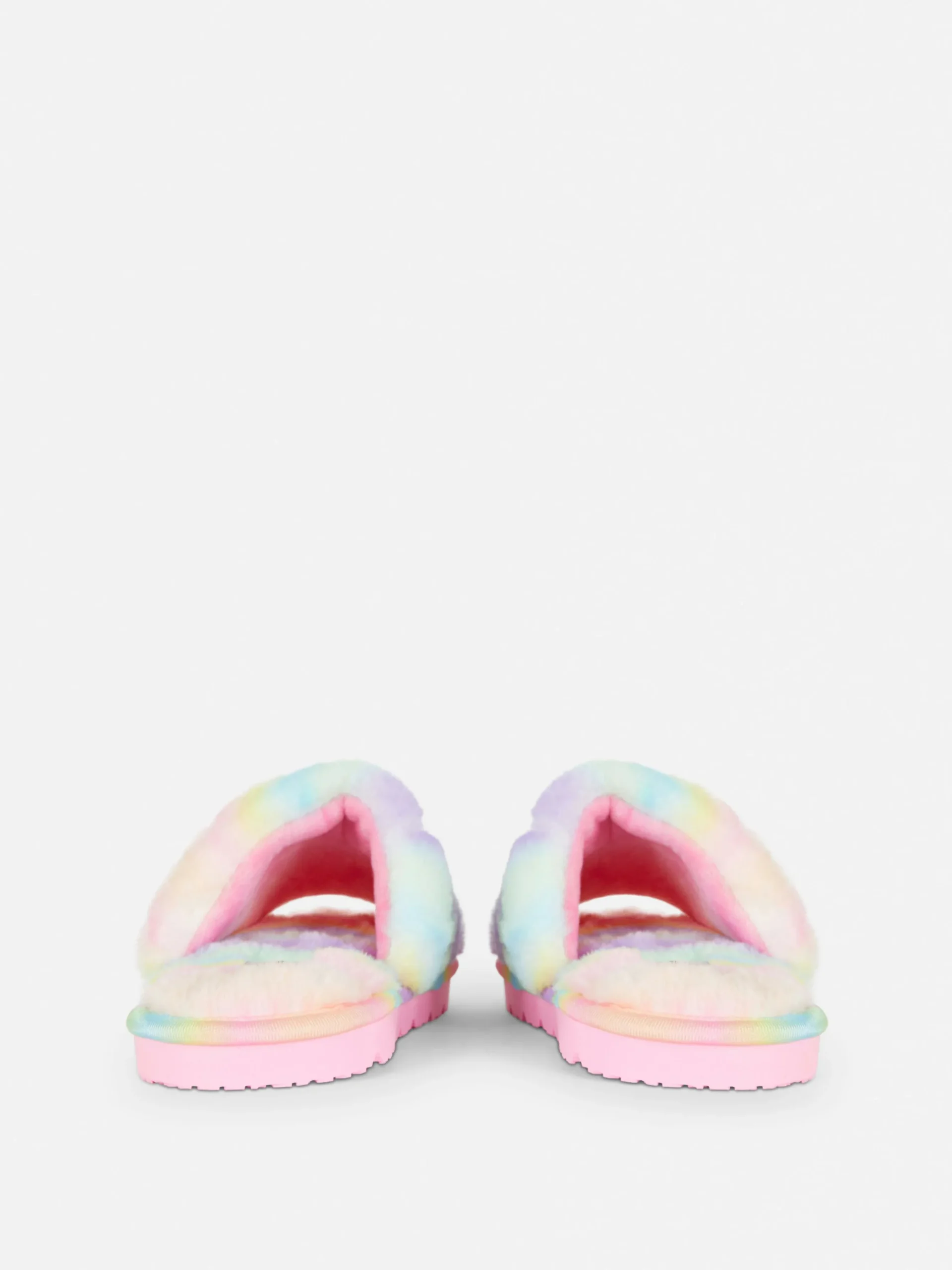 Pantuflas De Pelo Sintético Con Diseño Degradado