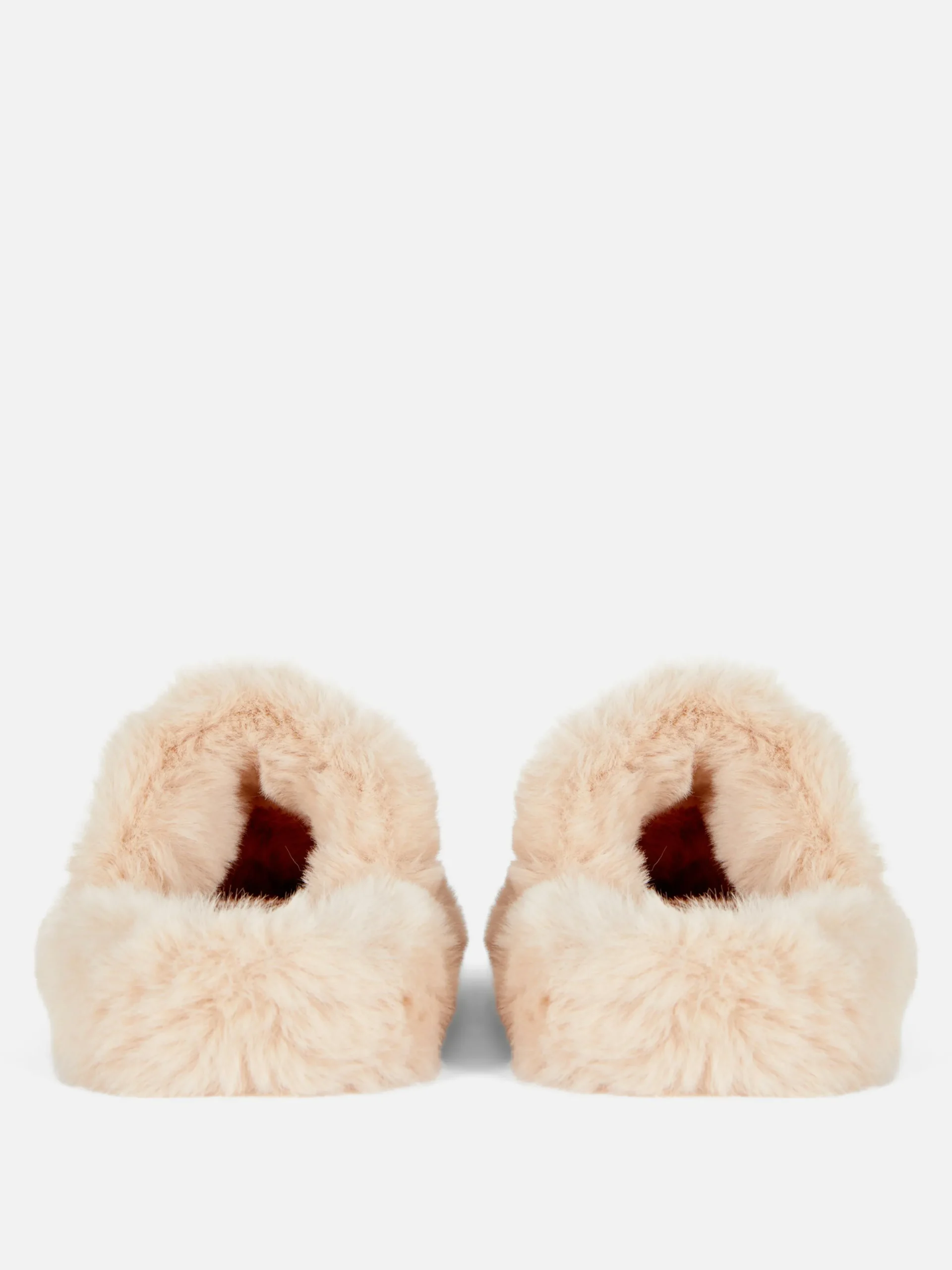 Pantuflas De Pelo Sintético Con Doble Tira