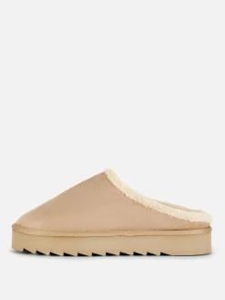 Pantuflas Tipo Chinela Forradas De Pelo Sintético