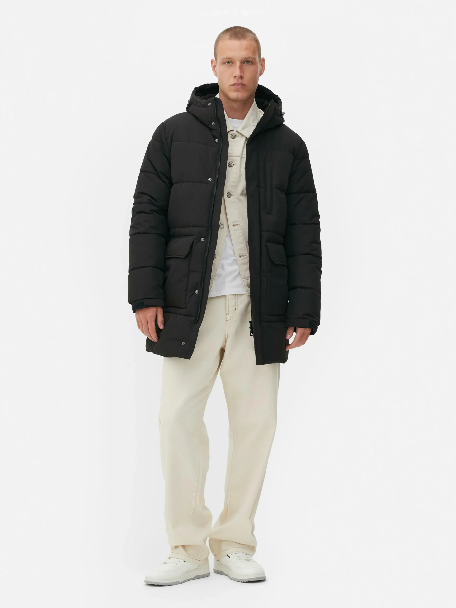 Parka Acolchada Con Capucha