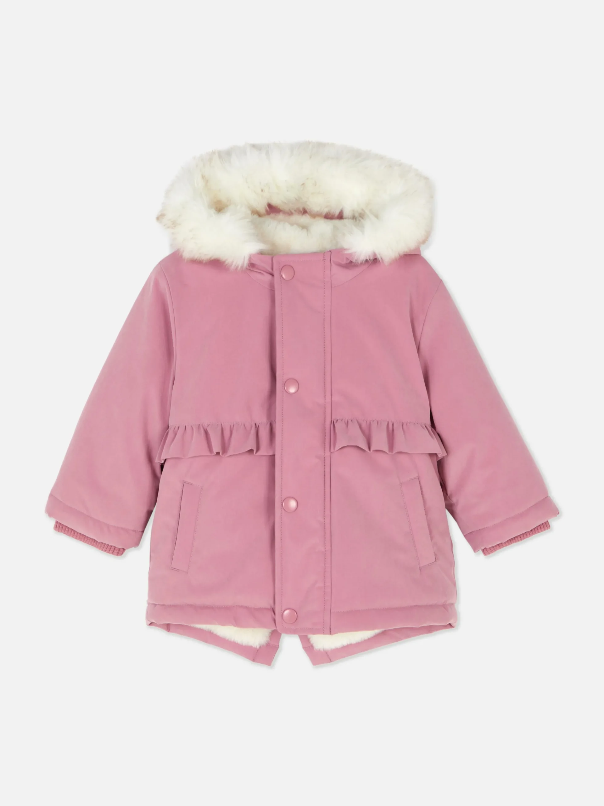 Parka Con Detalles De Pelo Sintético