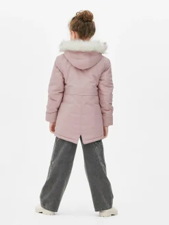 Parka De Pelo Sintético Con Capucha