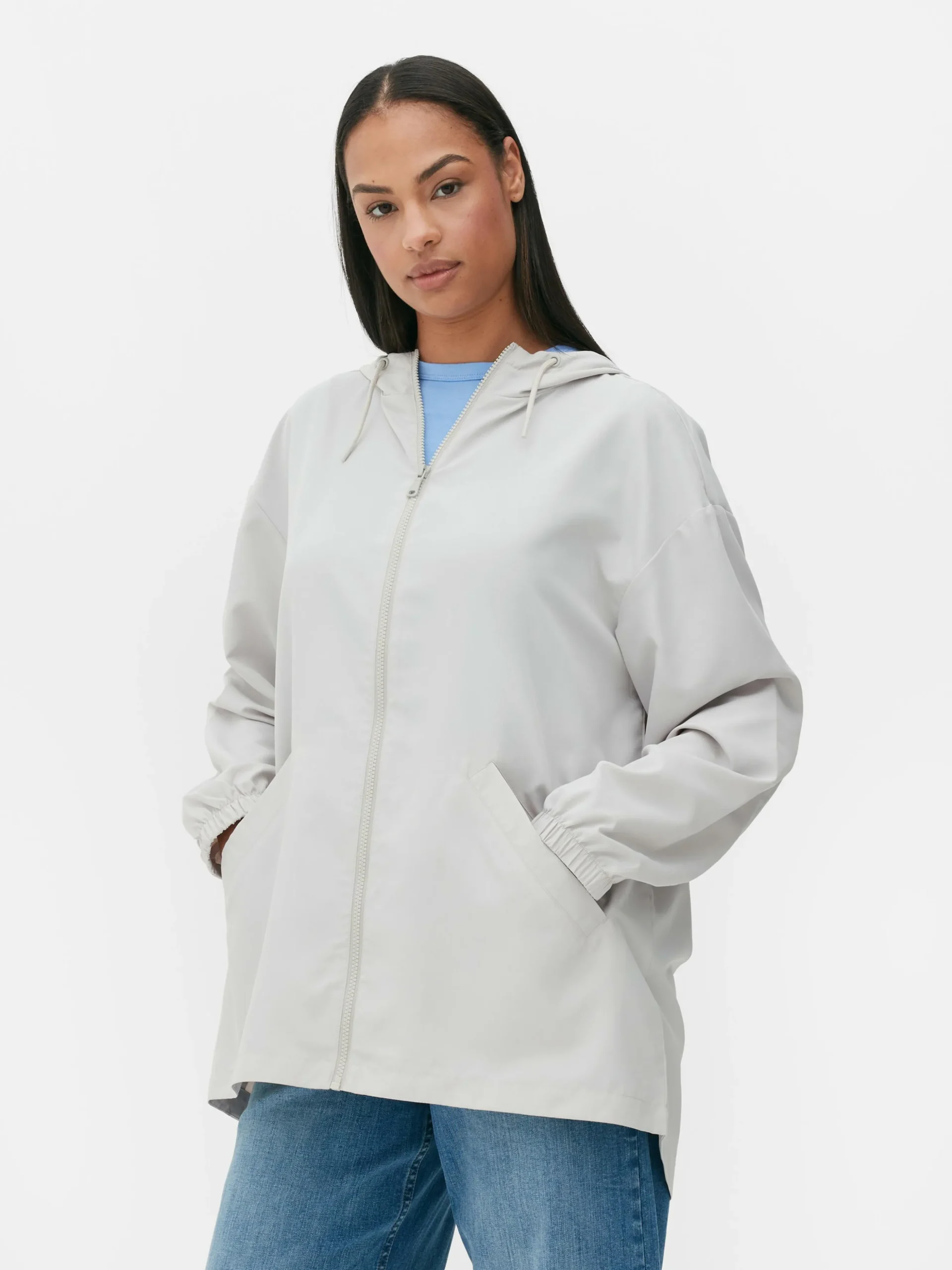 Parka Impermeable Ligera Con Capucha