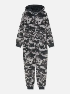 Pelele Con Cremallera Y Estampado De Camuflaje