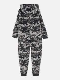 Pelele Con Cremallera Y Estampado De Camuflaje