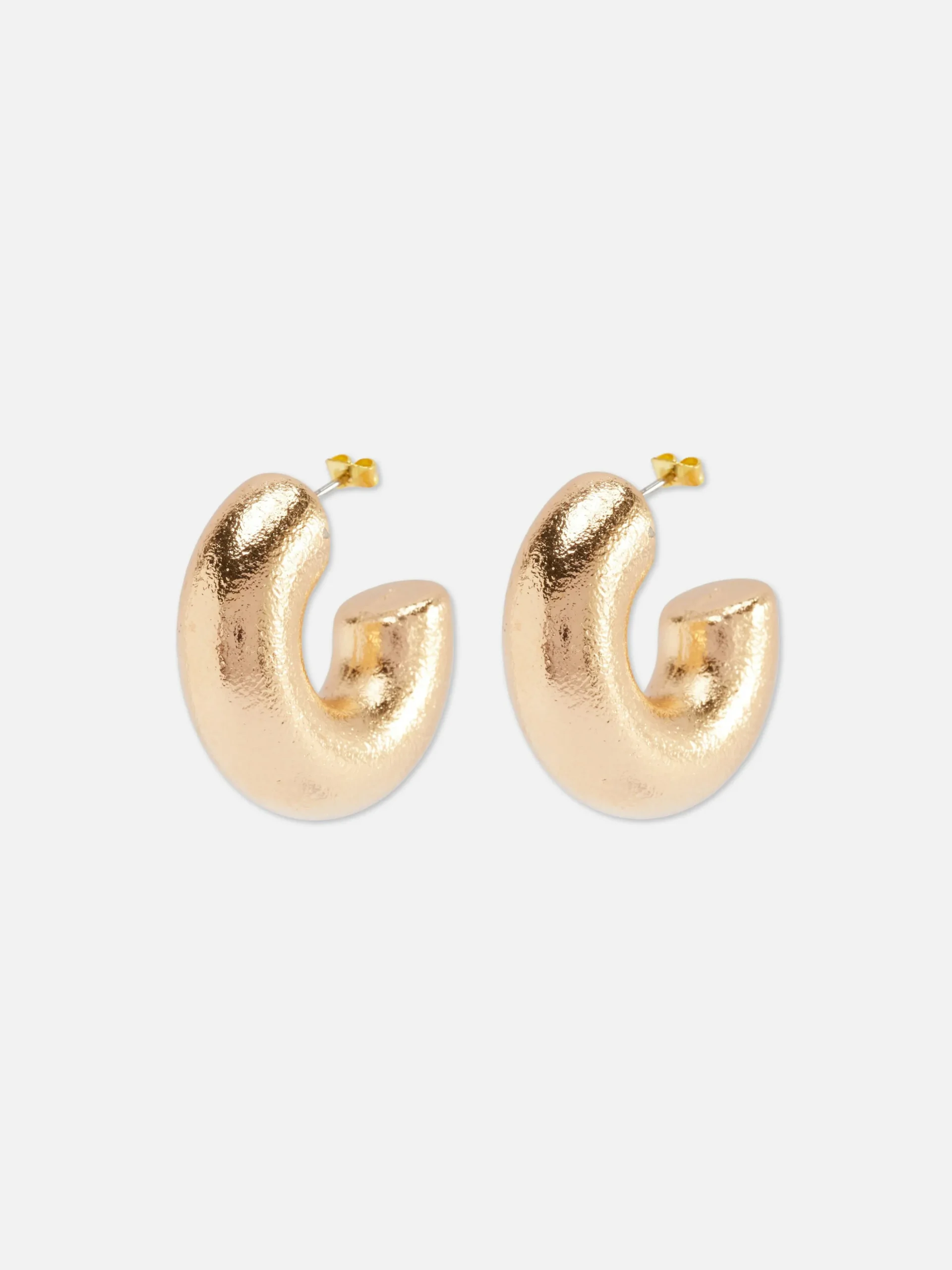 Pendientes De Aro Gruesos Con Textura