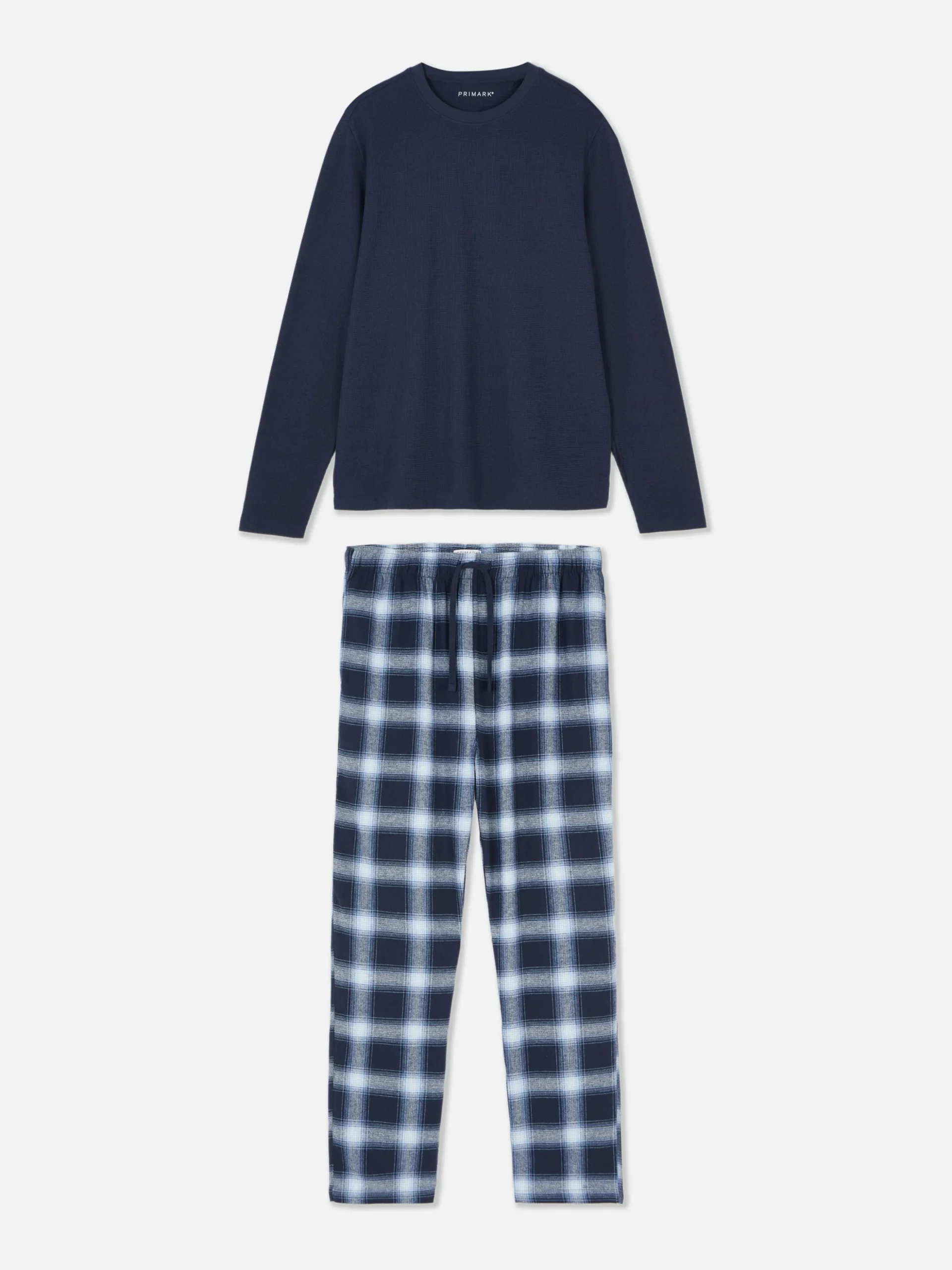 Pijama De Algodón Cepillado Con Estampado A Cuadros