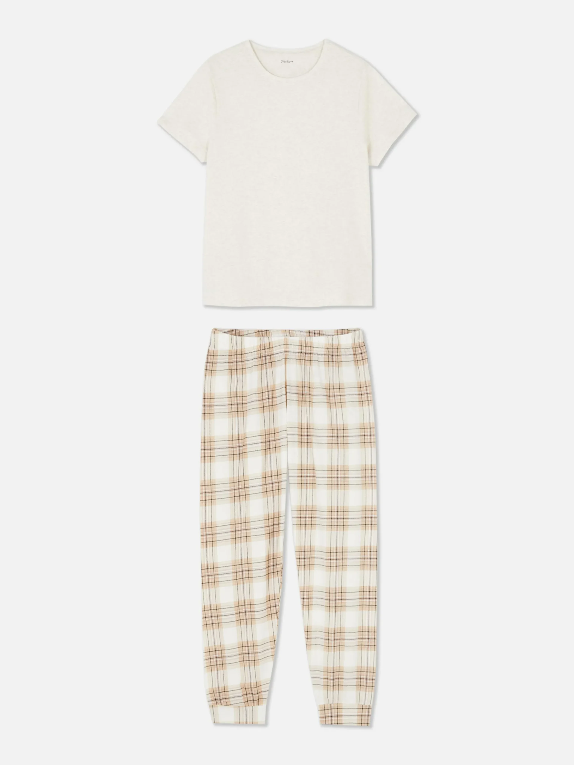 Pijama De Manga Corta De Tartán