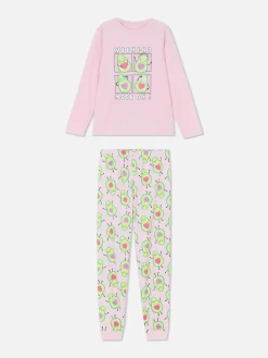 Pijama De Velvetón Con Estampado De Aguacate