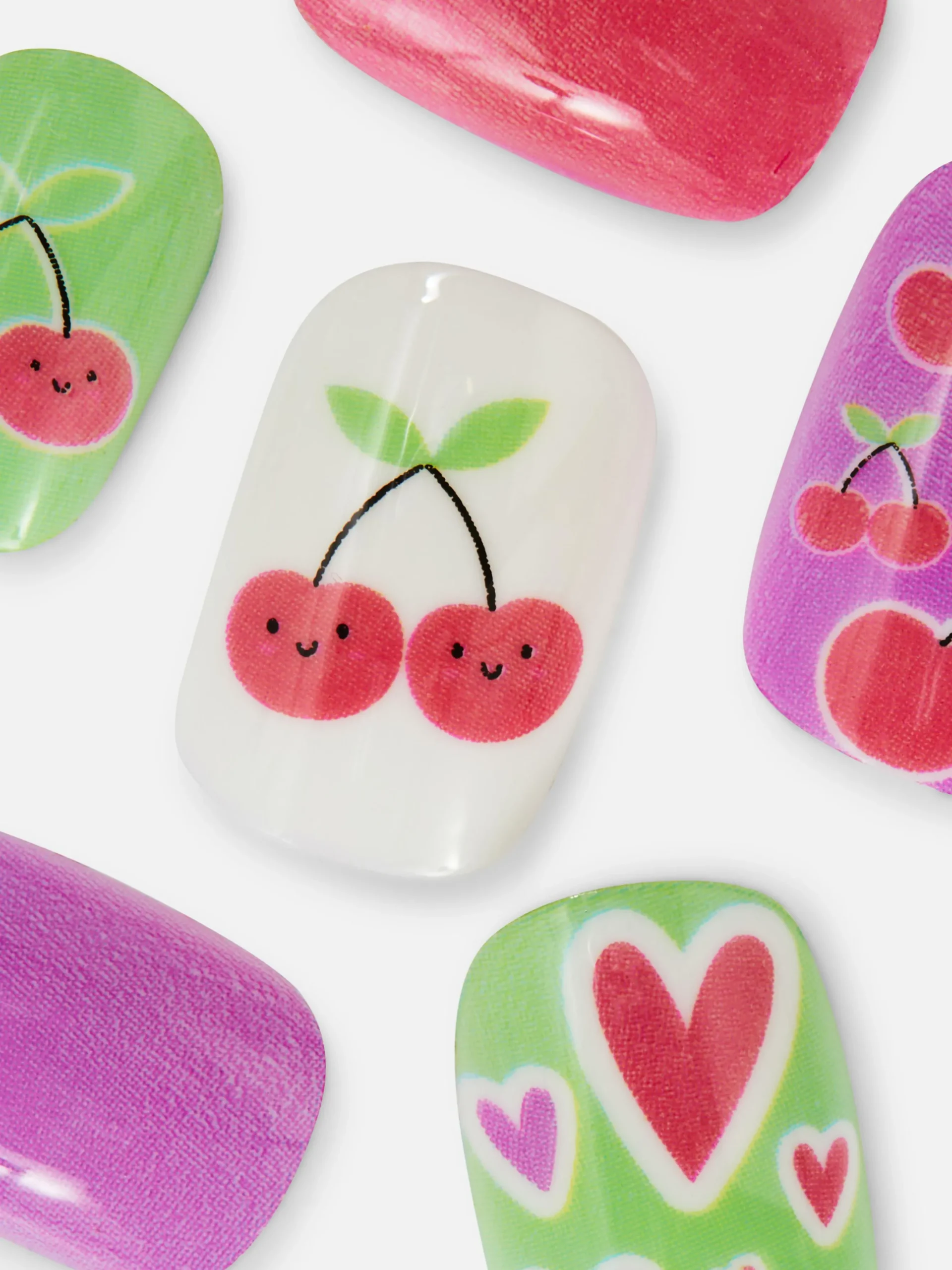 Pintalabios Mate Miniuñas Postizas A Presión Con Cerezas De PS...