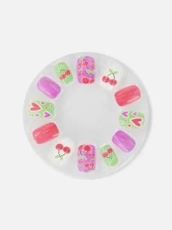 Pintalabios Mate Miniuñas Postizas A Presión Con Cerezas De PS...