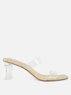Sandalias De Tacón Transparente De Paula Echevarría
