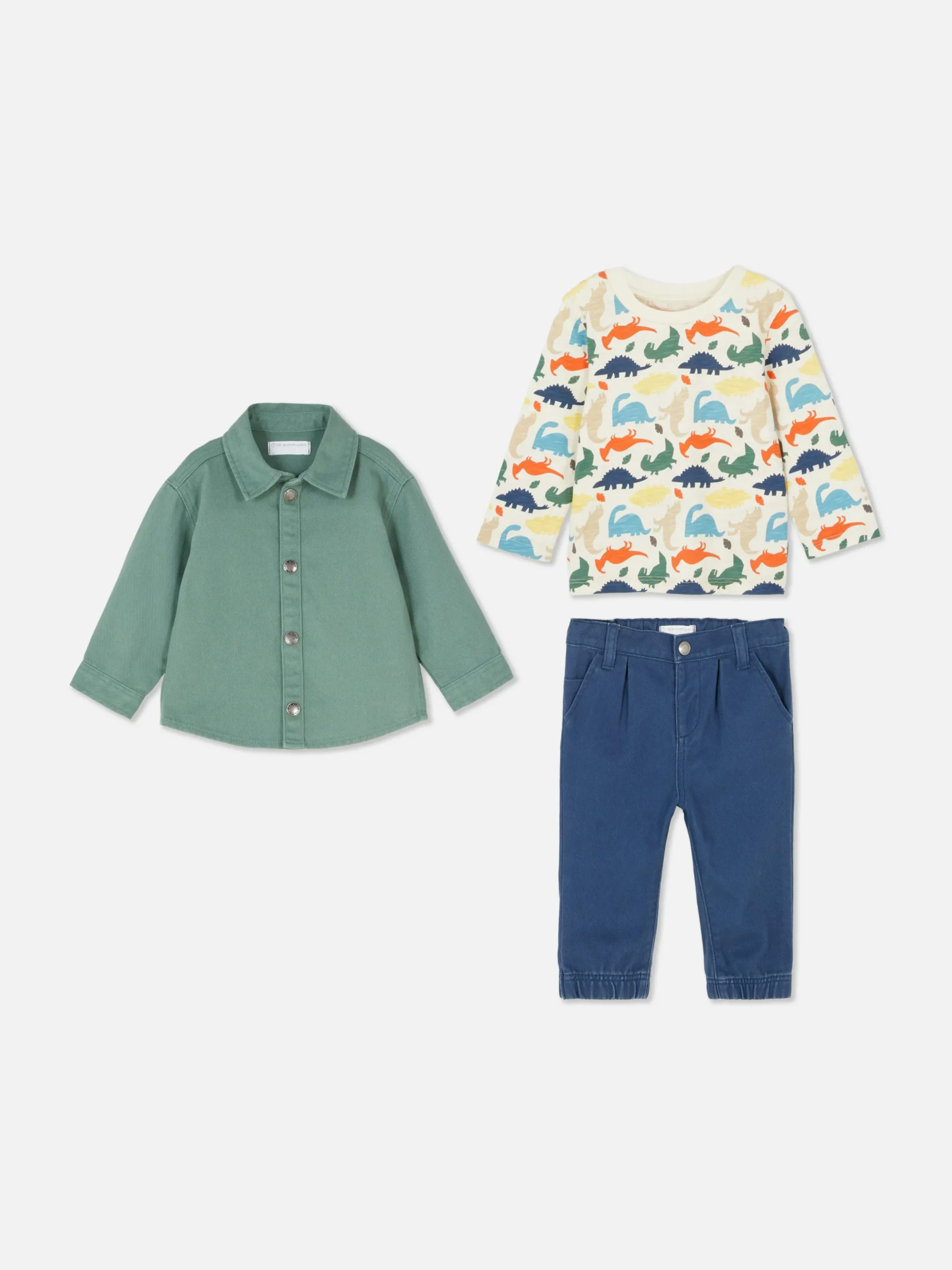 Set De Camisa-chaqueta, Chinos Y Camiseta De Dinos