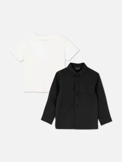 Set De Camisa De Manga Larga Y Camiseta