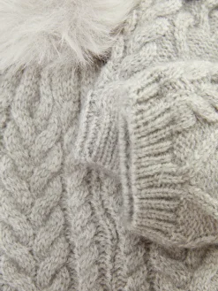 Set De Gorro Y Manoplas De Punto De Ochos