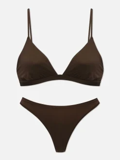 Set De Sujetador Triangular Y Tanga De Microfibra