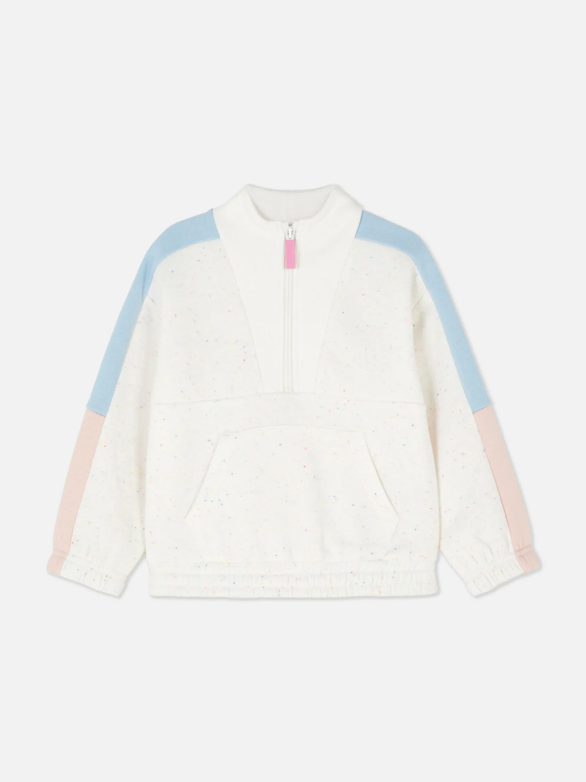 Sudadera Bicolor Con Media Cremallera