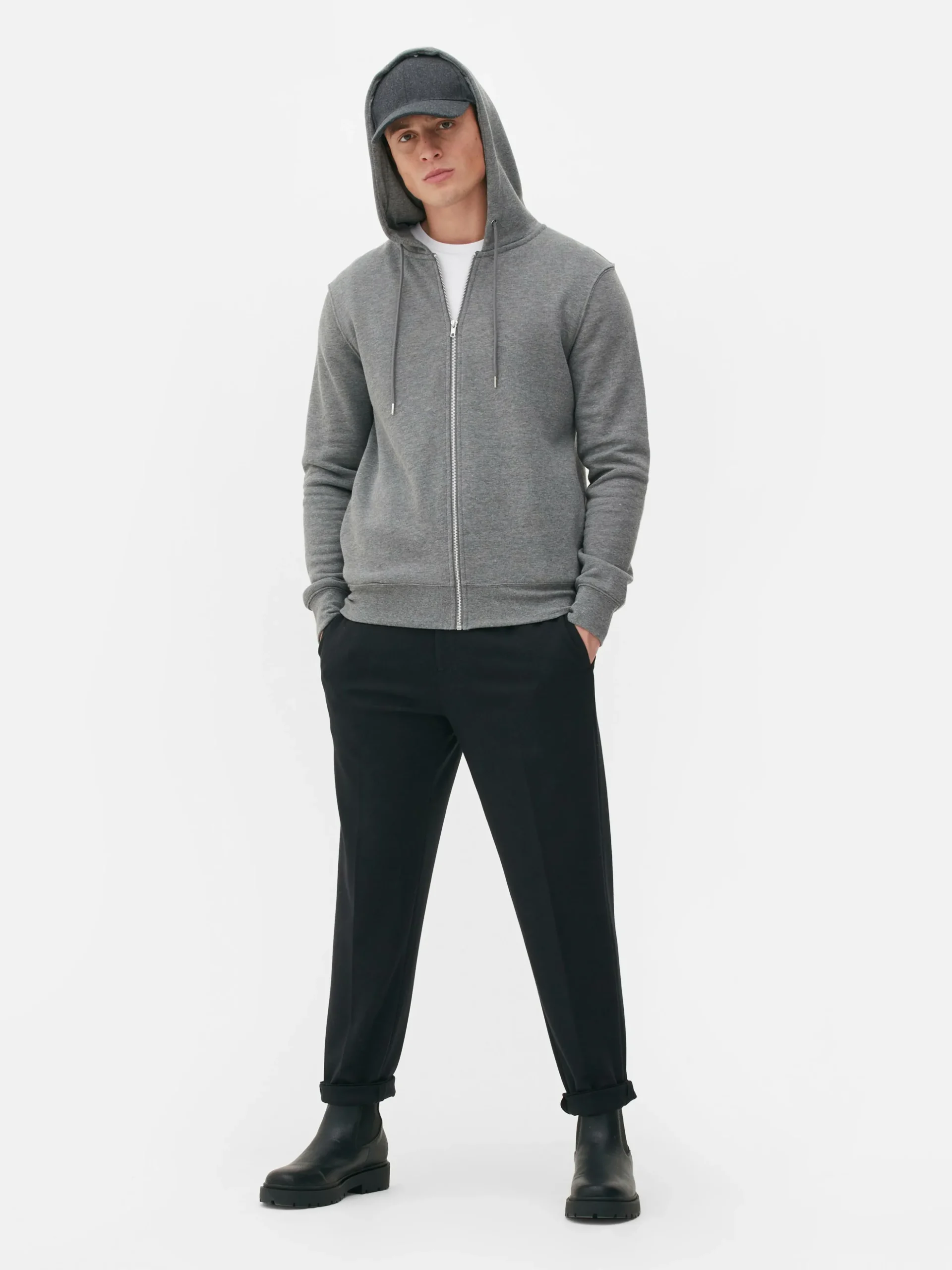 Sudadera Básica Con Capucha Y Cremallera