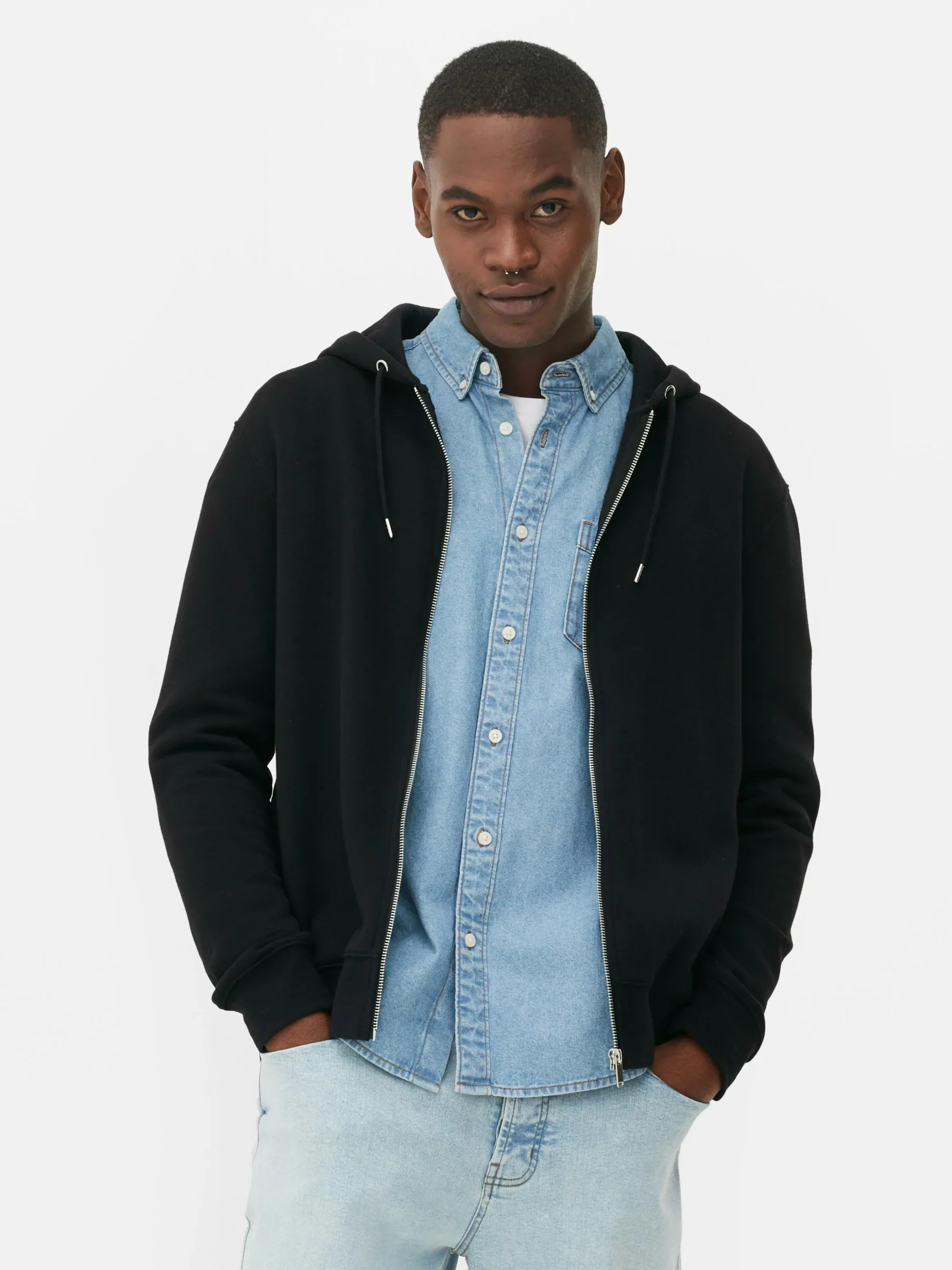 Sudadera Básica Con Capucha Y Cremallera