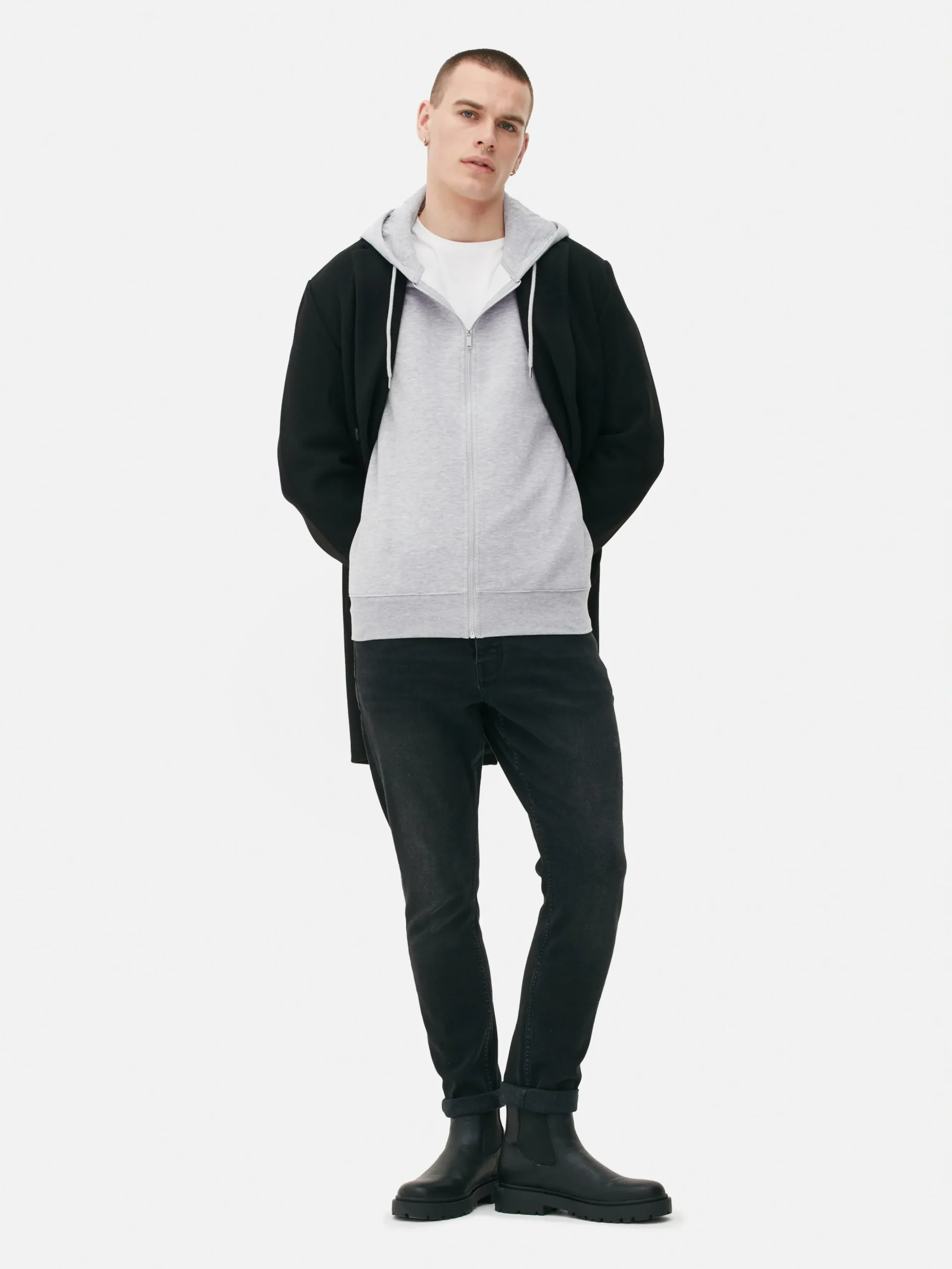 Sudadera Básica Con Capucha Y Cremallera