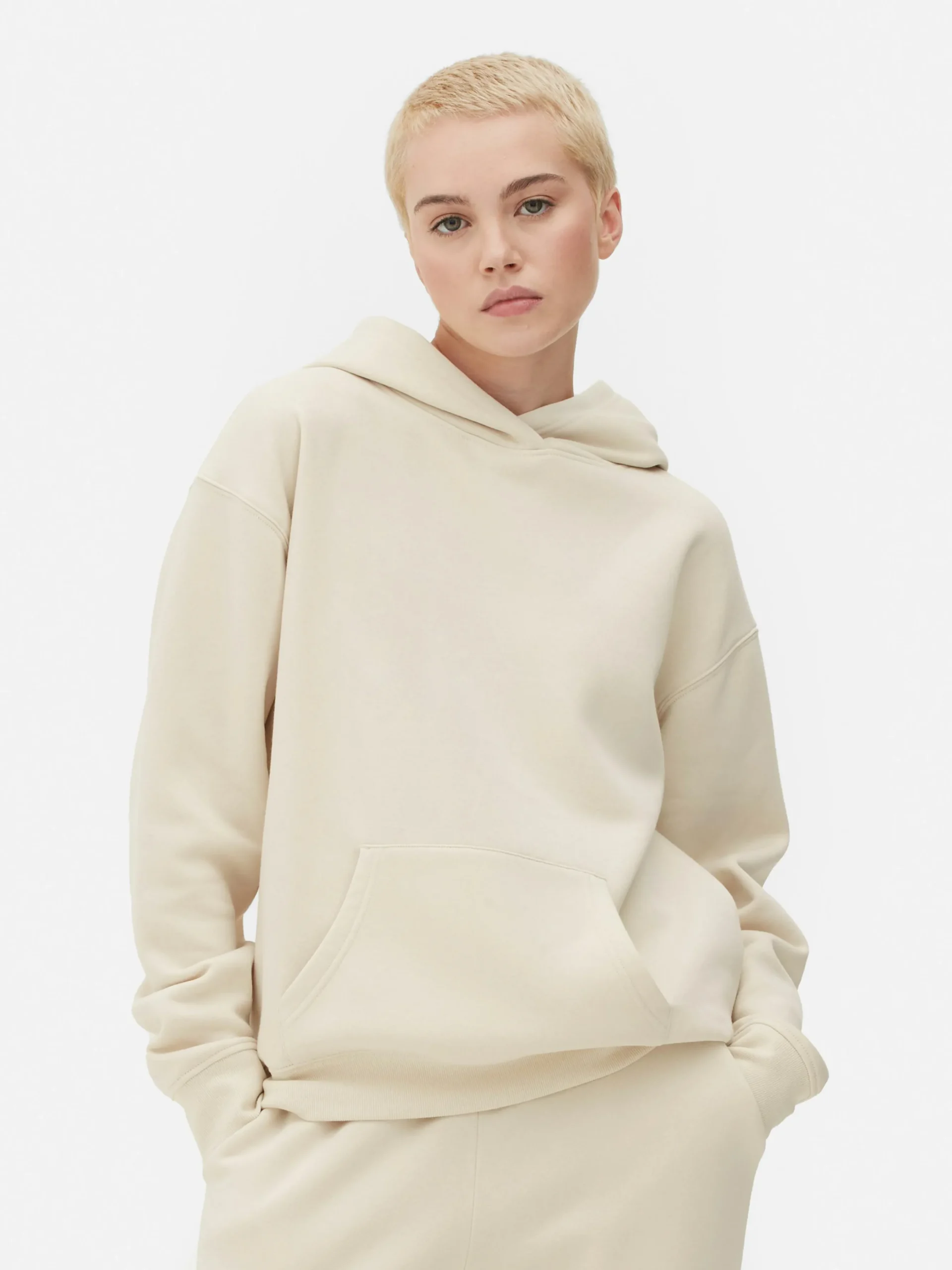 Sudadera Con Capucha Básica Sin Cierre