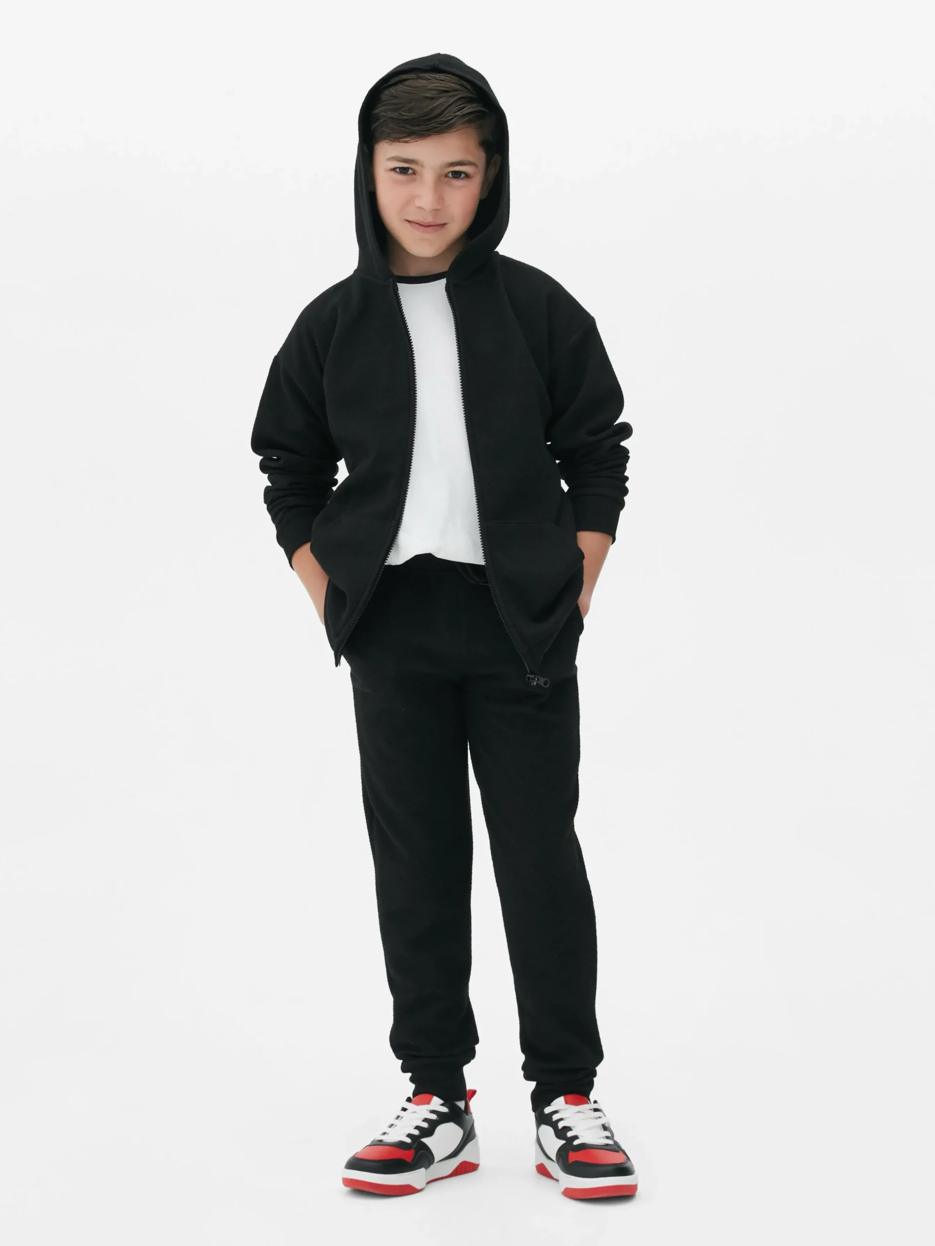 Sudadera Con Capucha, Cremallera Y Textura Para Niño