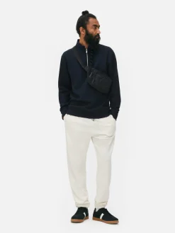 Sudadera Con Cremallera Y Textura Geométrica