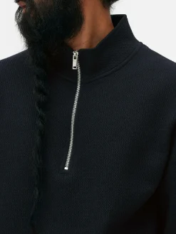Sudadera Con Cremallera Y Textura Geométrica