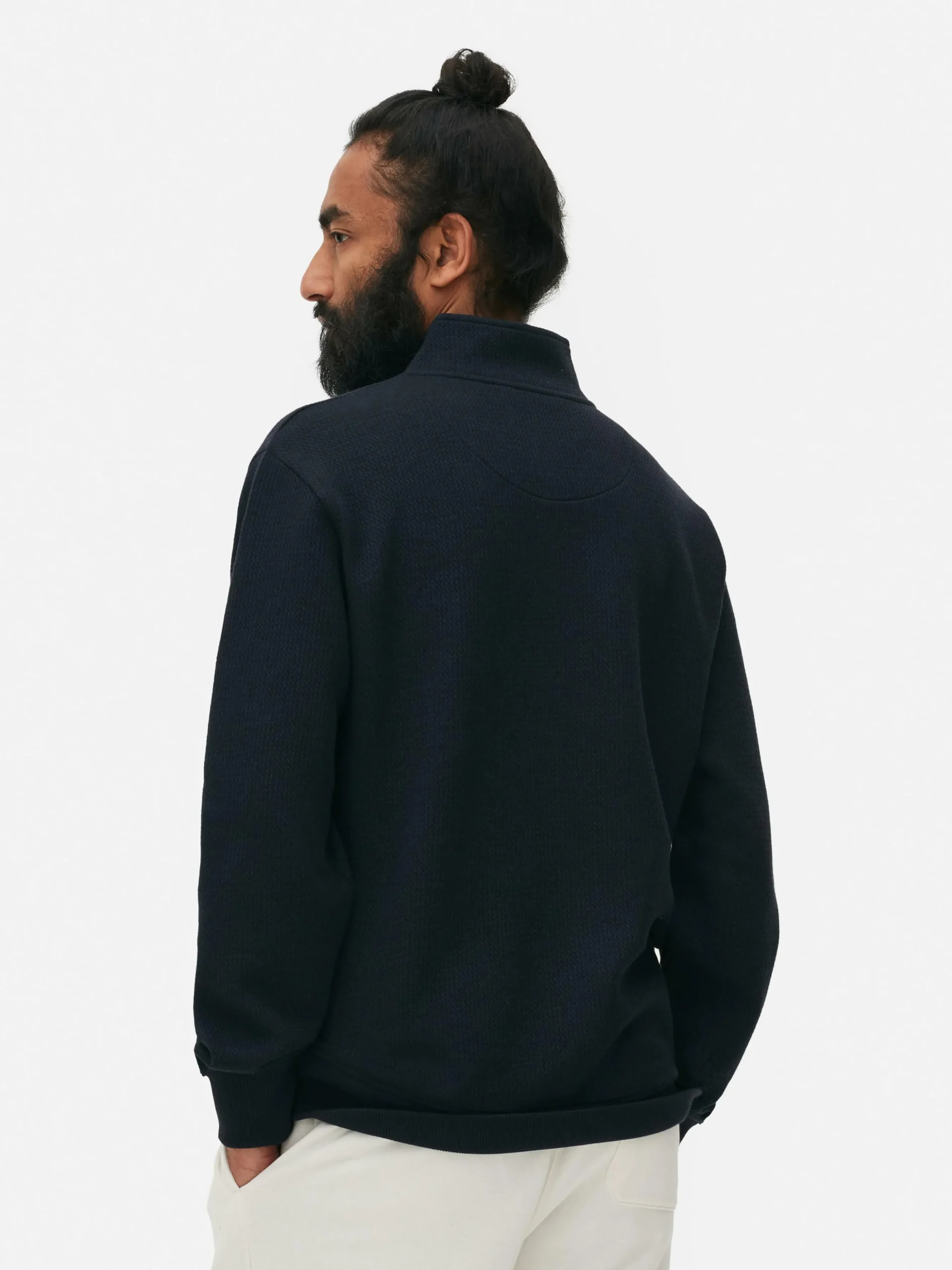 Sudadera Con Cremallera Y Textura Geométrica