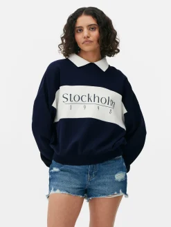 Sudadera Con Estampado Gráfico Y Cuello