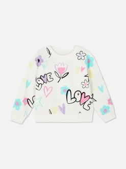 Sudadera De Cuello Redondo Con Estampado Gráfico