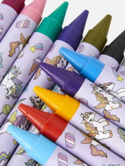 Tubo De Ceras De Colores Con Motivo De Unicornio