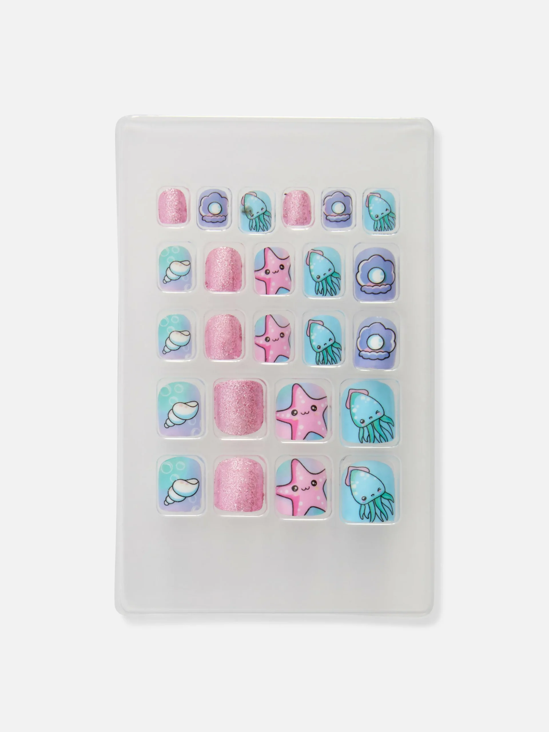 Uñas Postizas A Presión Con Motivos Marinos