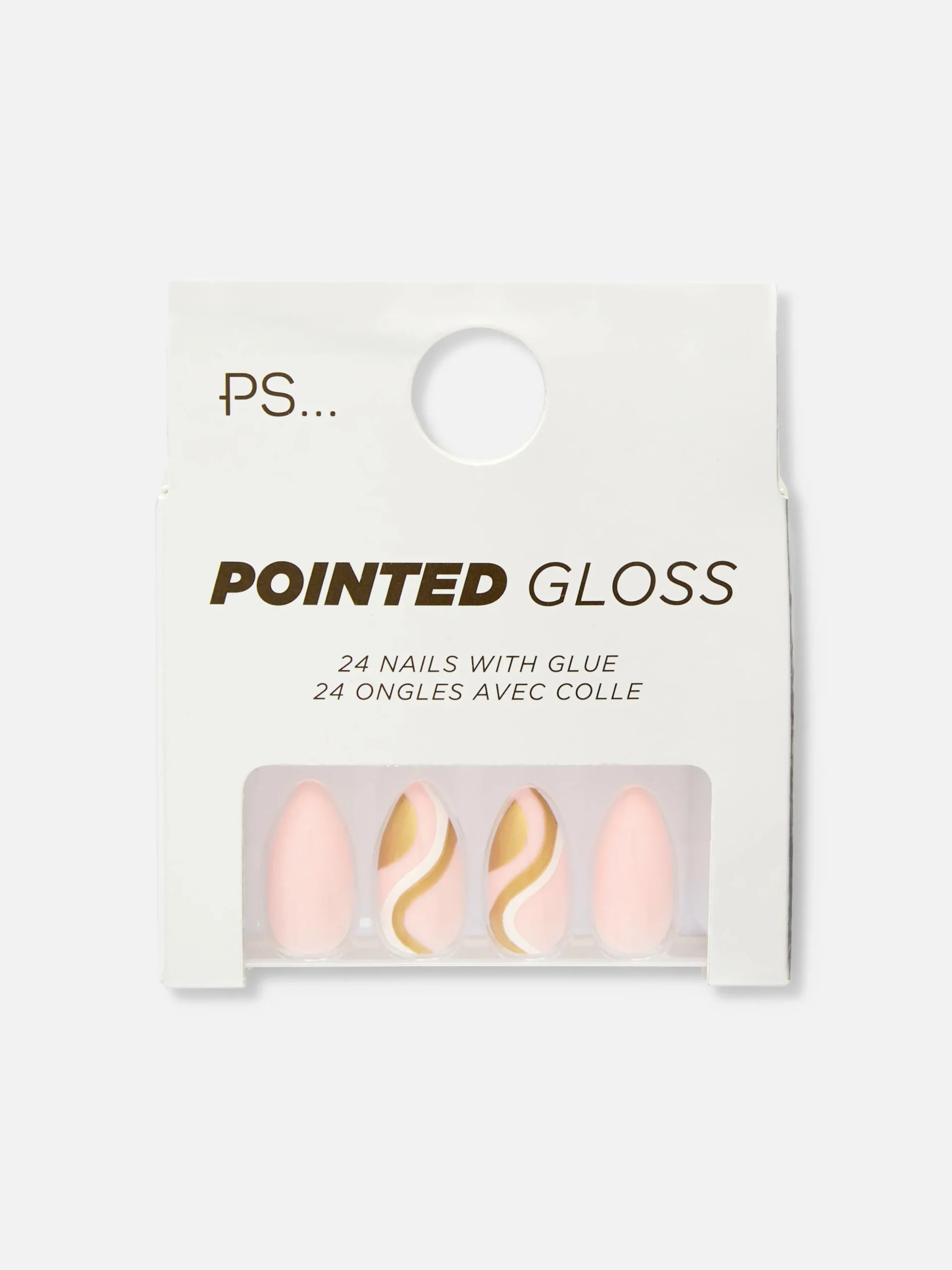 Uñas Postizas Puntiagudas Brillantes De PS...