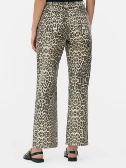 Vaqueros Con Estampado De Leopardo
