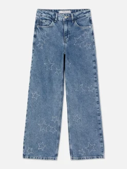 Vaqueros De Pernera Ancha Con Strass