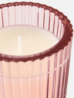 Vela En Vaso De Vidrio Estriado
