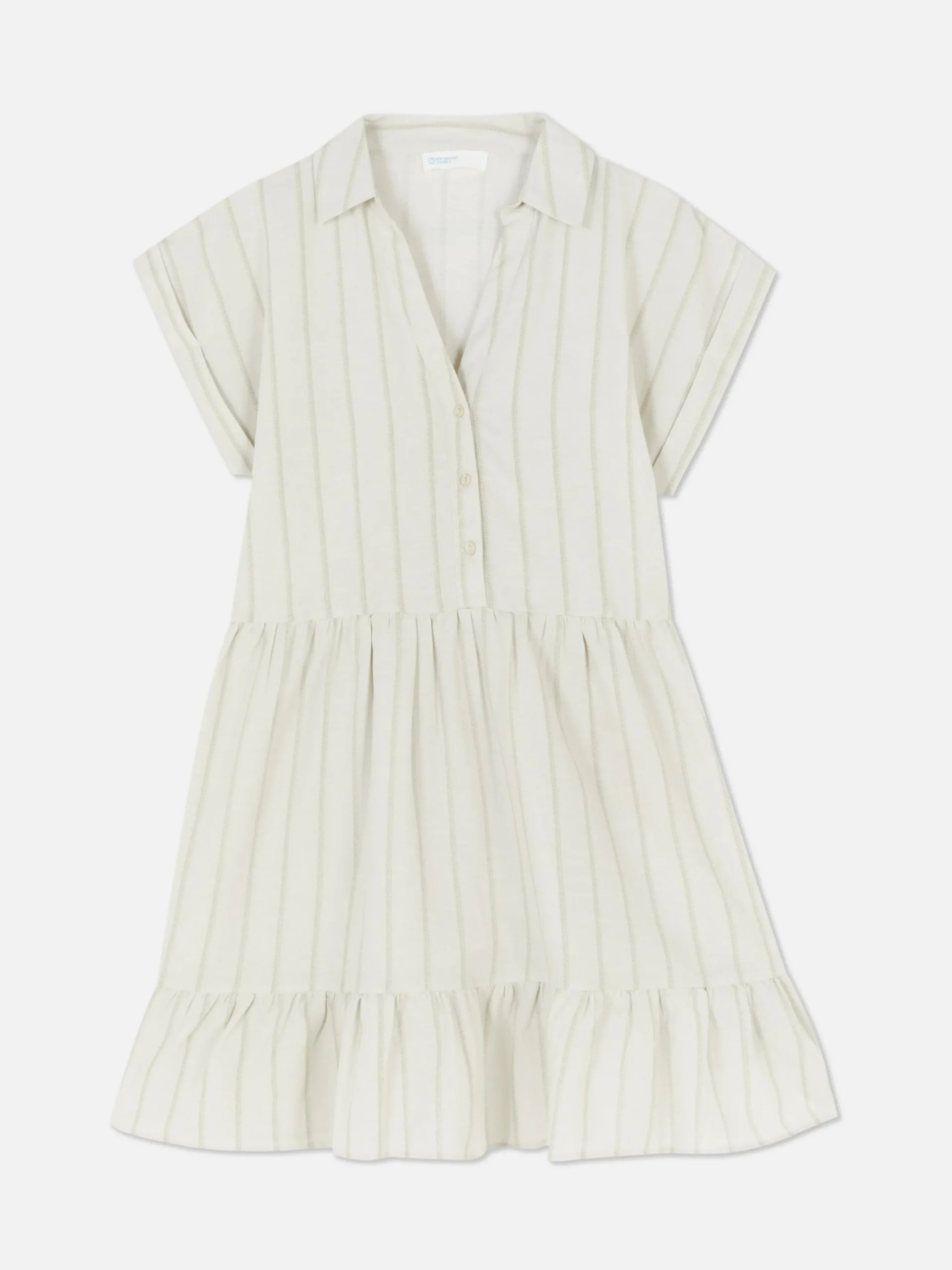 Vestido Corto Camisero De Manga Corta