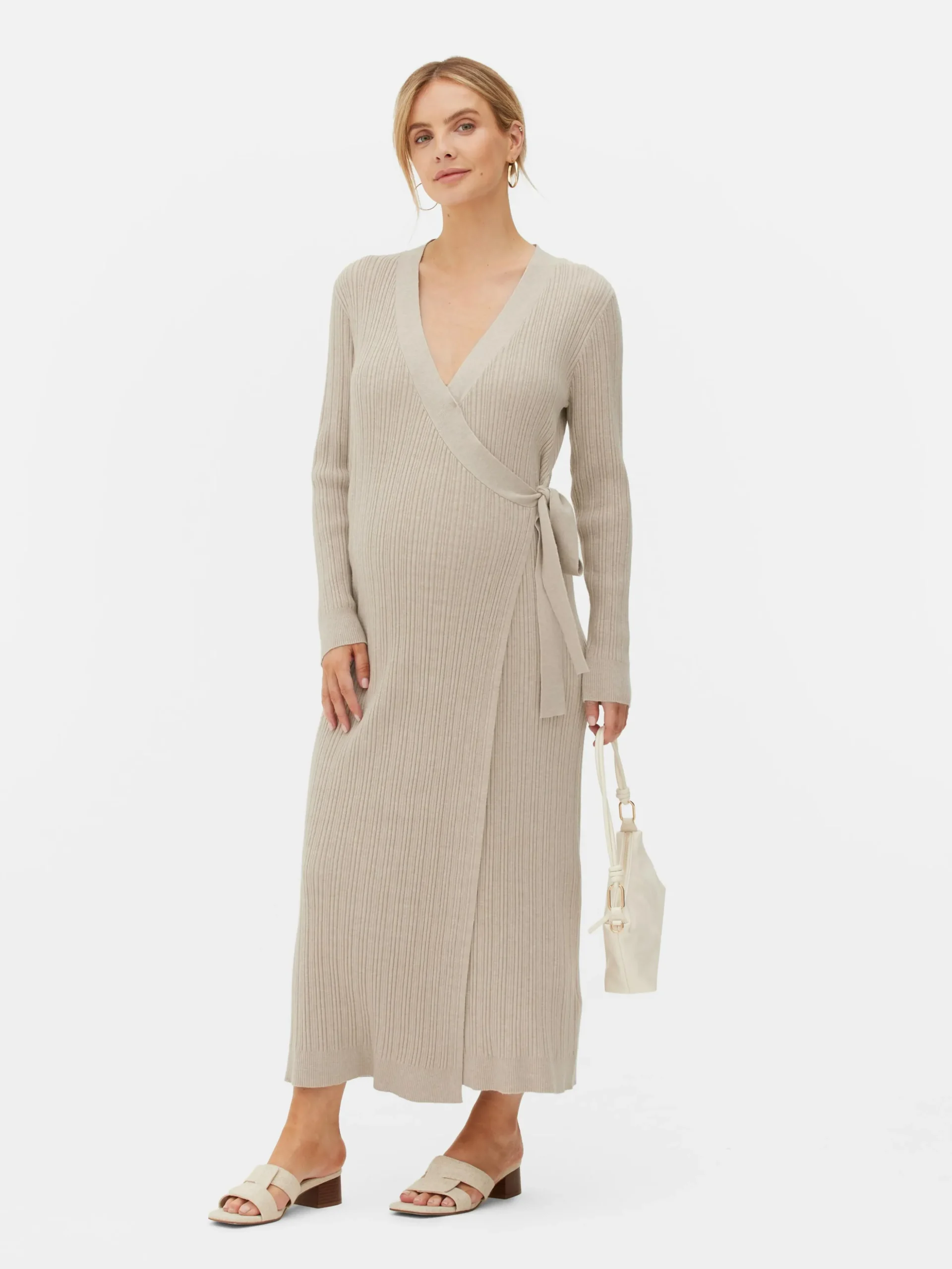 Vestido Cruzado De Premamá De Largo Midi