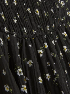 Vestido Fruncido Con Flores