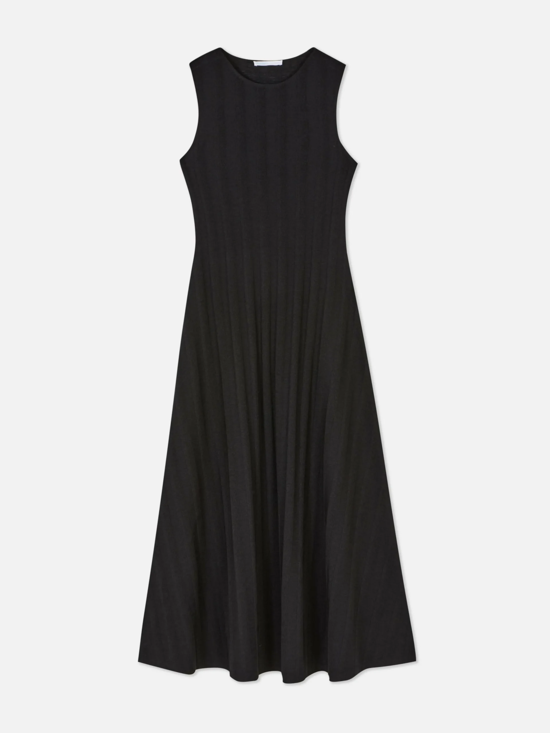 Vestido Largo Texturizado A Rayas Sin Mangas