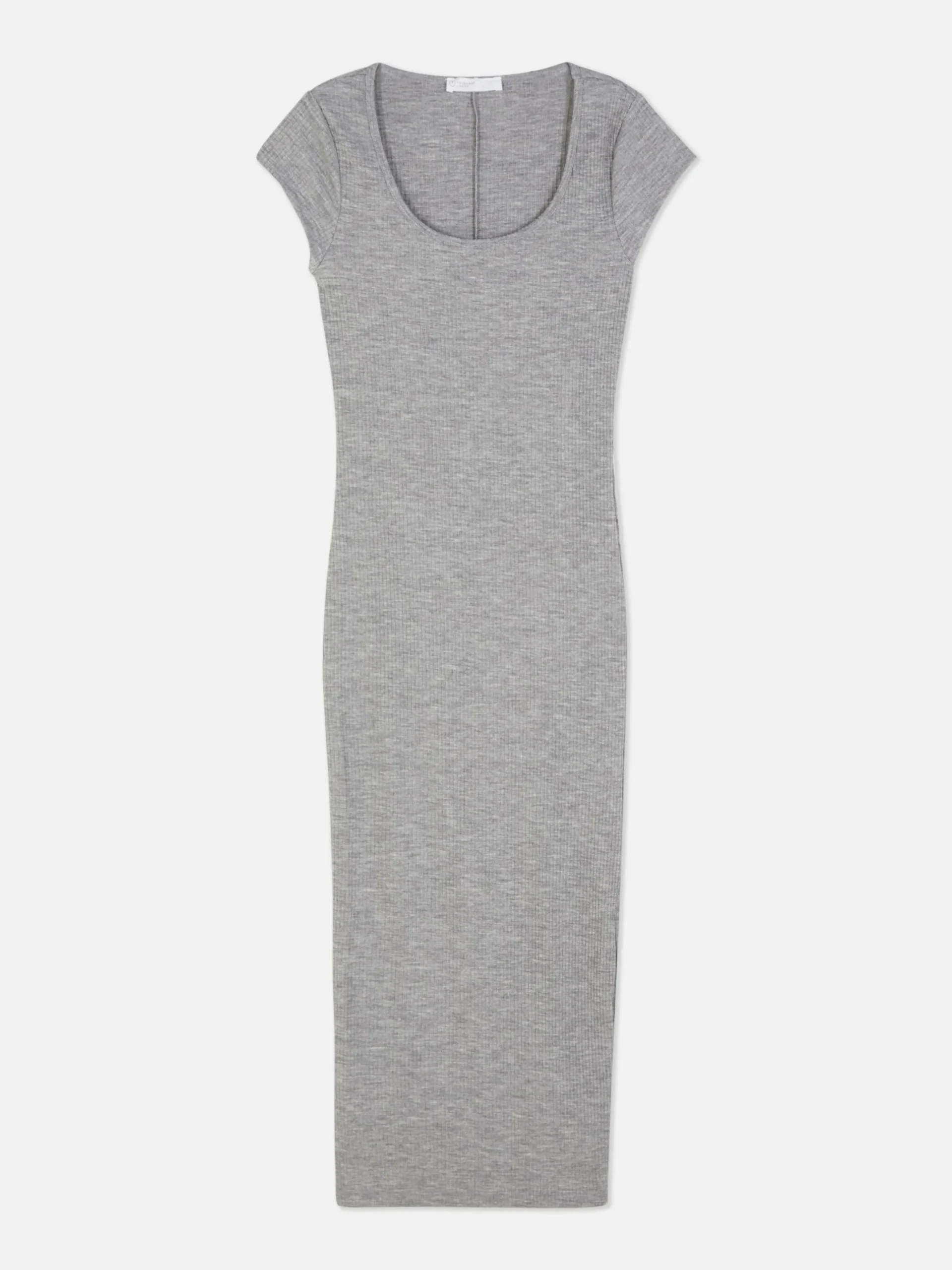 Vestido Midi De Canalé Con Escote Amplio