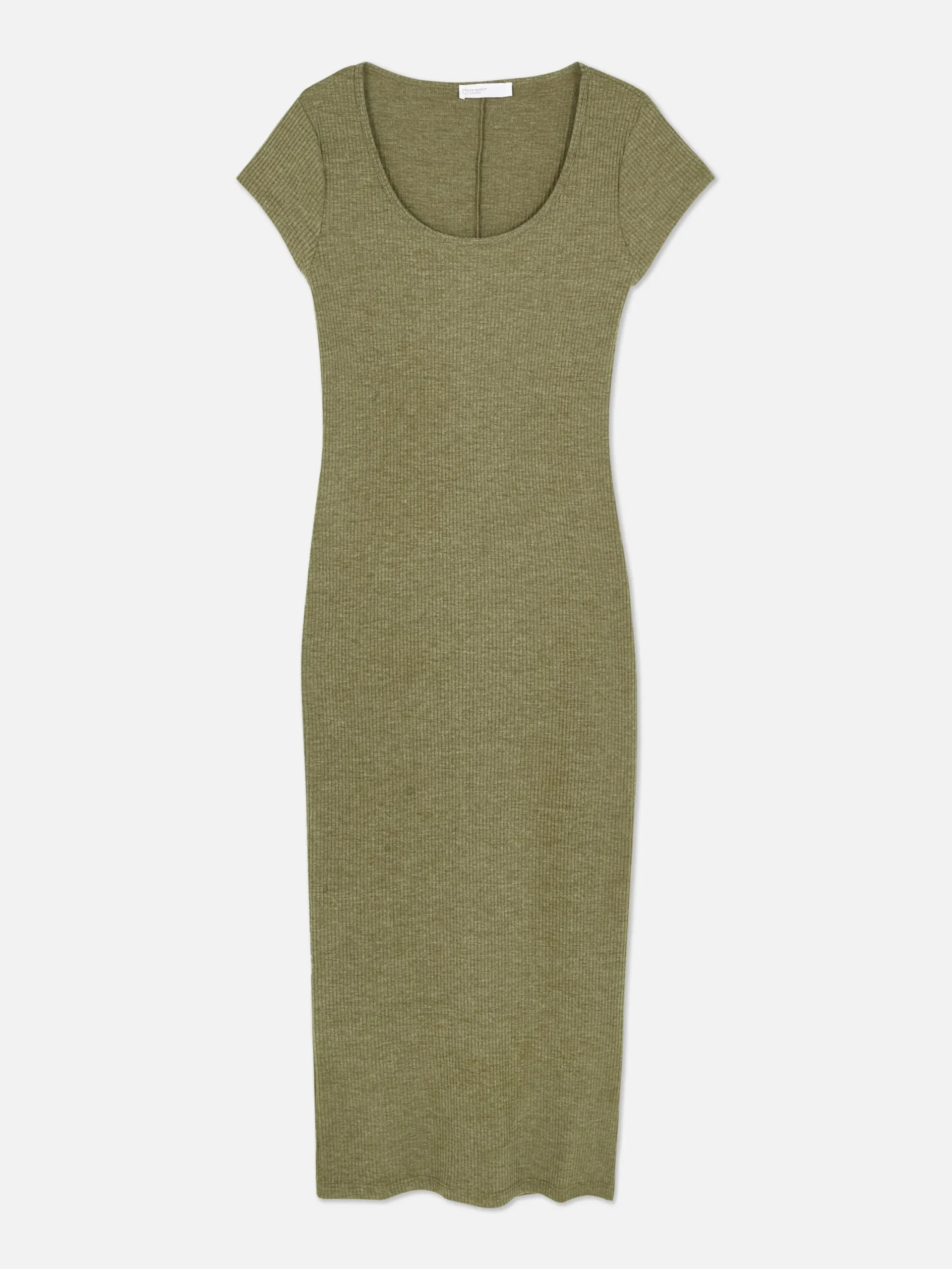 Vestido Midi De Canalé Con Escote Amplio