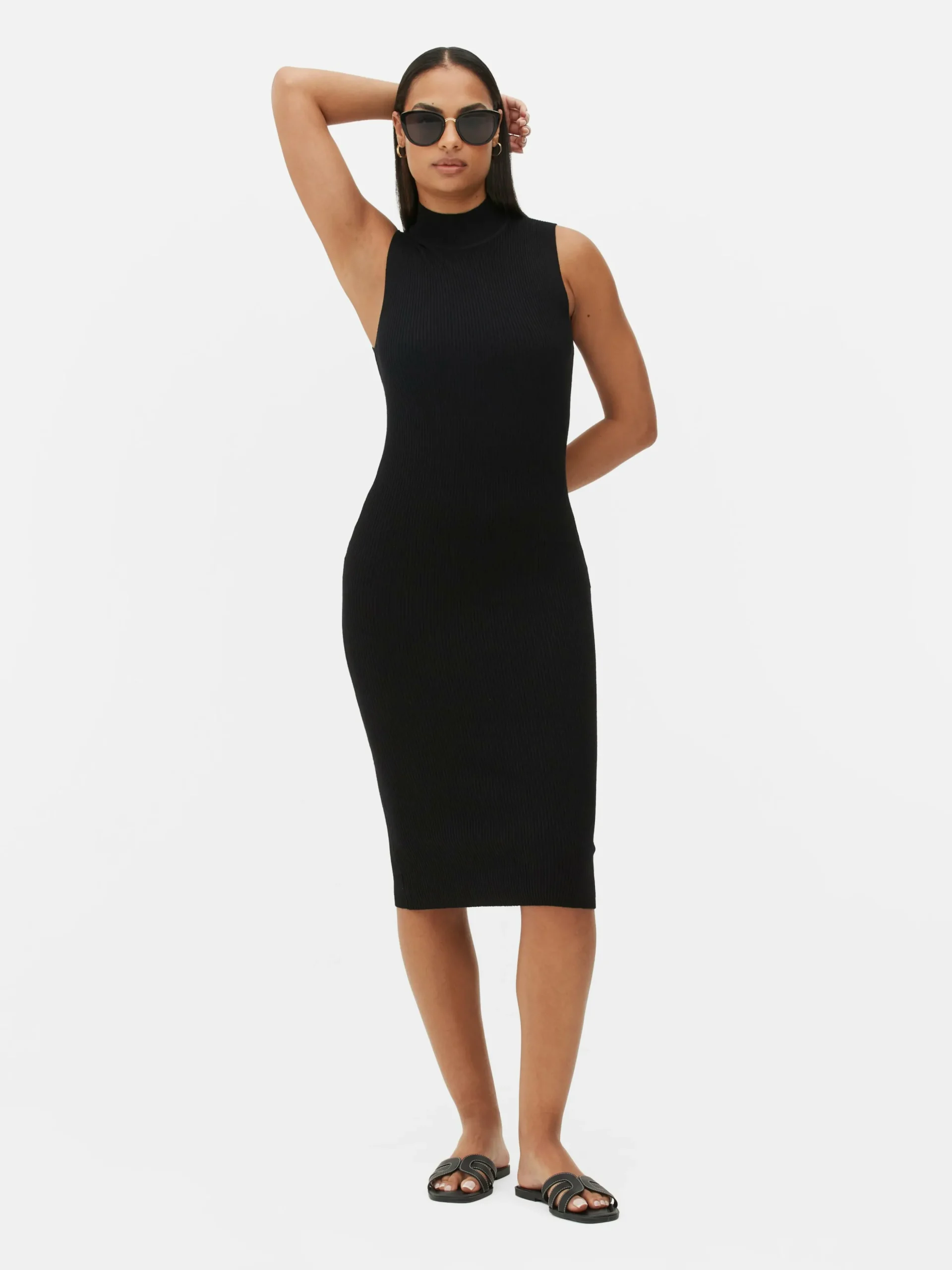 Vestido Midi De Punto Sin Mangas